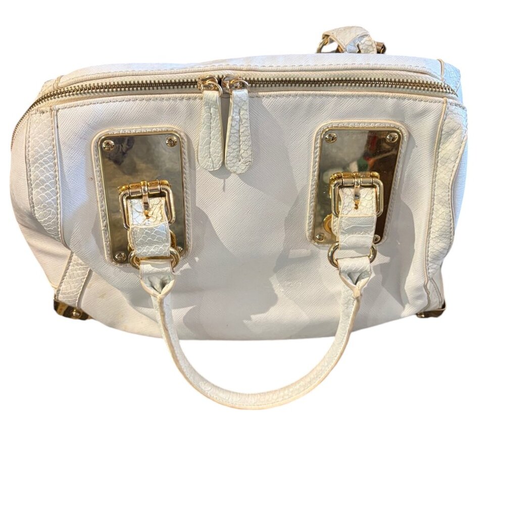 Aldo faux leather large‎ white satchel handbag purse - Picture 2 of 15